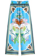 Lug Von Siga Madison Printed Wide-leg Linen Trousers Blue