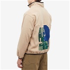Flagstuff Men's Popover Back Print Fleece Jacket in Beige