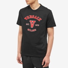 Versace Men's Varsity Logo T-Shirt in Black/Red