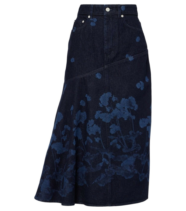 Photo: Erdem Floral denim midi skirt