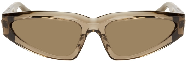 Photo: Bottega Veneta Brown Modified Cat-Eye Sunglasses