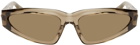 Bottega Veneta Brown Modified Cat-Eye Sunglasses