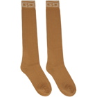 Gucci Brown Square G Socks