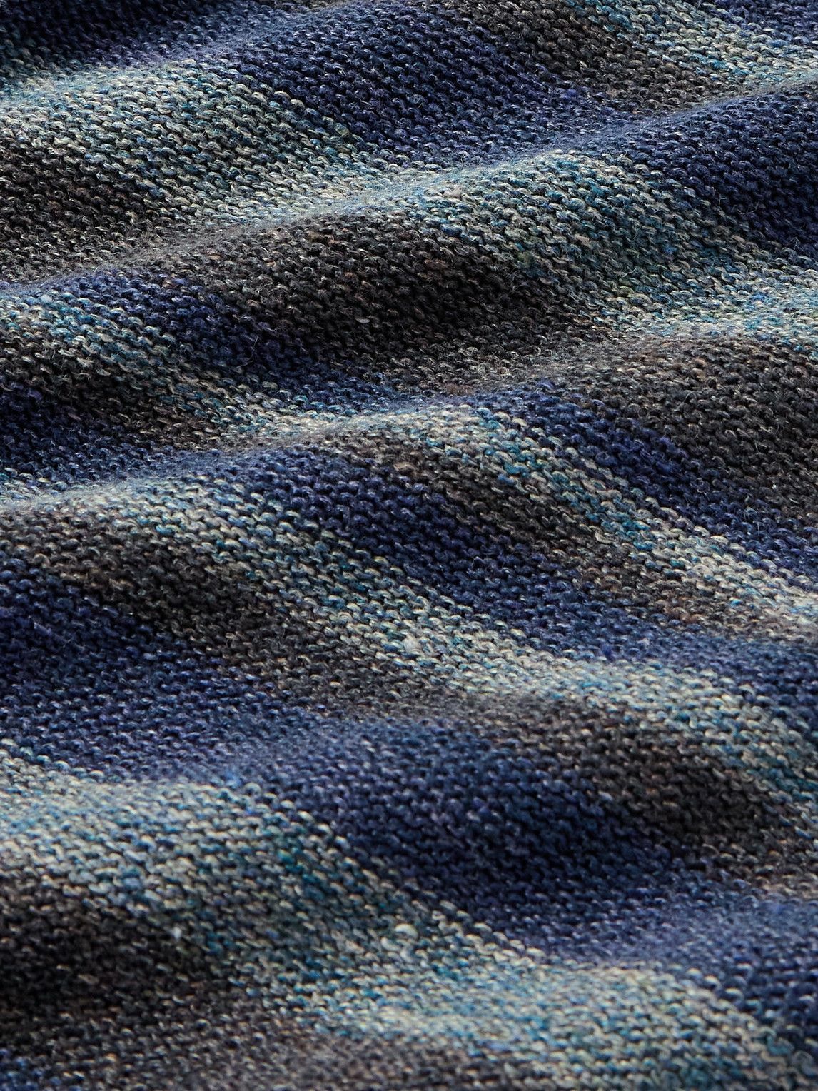 Inis Meáin - Strata Striped Knitted Linen T-Shirt - Blue