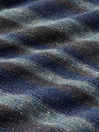 Inis Meáin - Strata Striped Knitted Linen T-Shirt - Blue