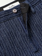 Séfr - Nasedo Straight-Leg Ribbed Cotton-Blend Bouclé Trousers - Blue