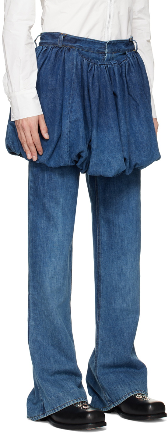 AARON ESH Blue Puff Skirt Jeans