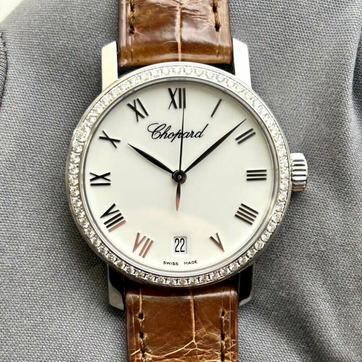 Photo: Chopard Classic White Dial 18 Carat White Gold Mens Watch 134200-1002