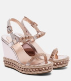 Christian Louboutin Pyraclou 100 leather espadrille sandals