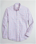 Brooks Brothers Men's Stretch Regent Regular-Fit Sport Shirt, Non-Iron Windowpane | Pink