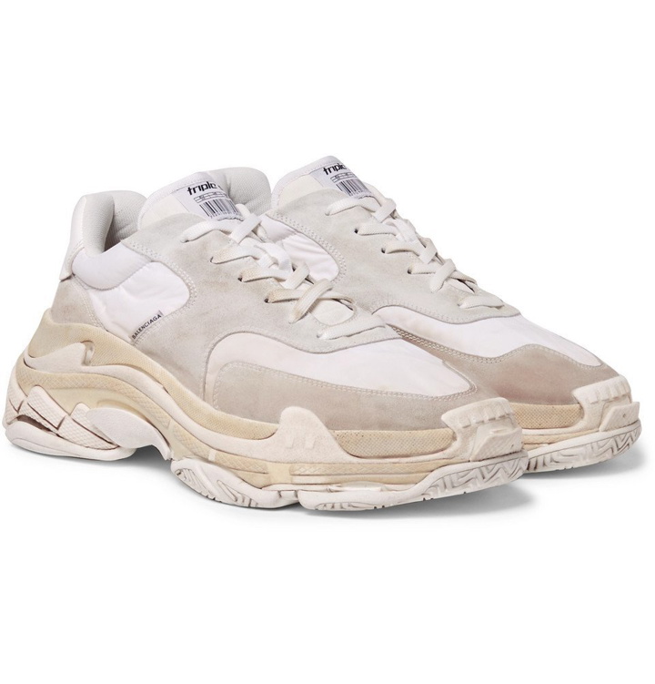 Photo: Balenciaga - Triple S Shell and Suede Sneakers - Men - Neutral