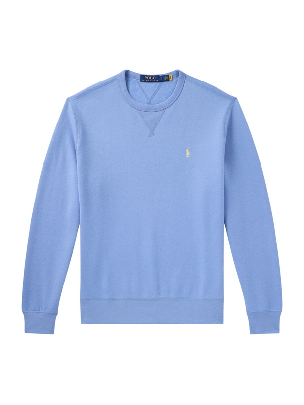 Photo: Polo Ralph Lauren - Logo-Embroidered Cotton-Blend Jersey Sweatshirt - Blue