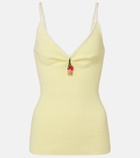 Prada Embellished cotton-blend bouclé top