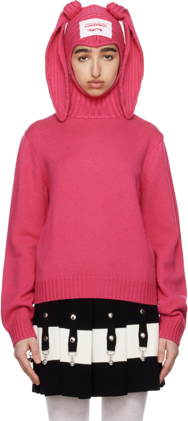 Photo: Charles Jeffrey LOVERBOY Pink Merino Rabbit Balaclava Hoodie