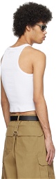 VETEMENTS White Embroidered Tank Top
