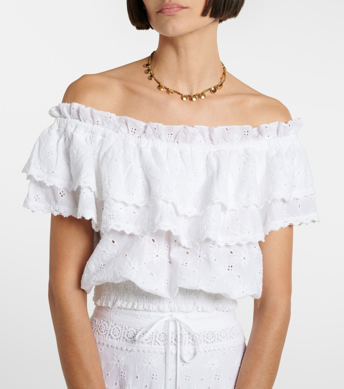 Melissa Odabash Ruth broderie anglaise cotton crop top