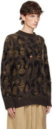 Junya Watanabe Brown Jacquard Sweater