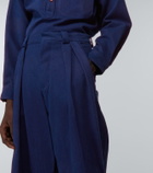 King & Tuckfield Pleated wide-leg denim pants