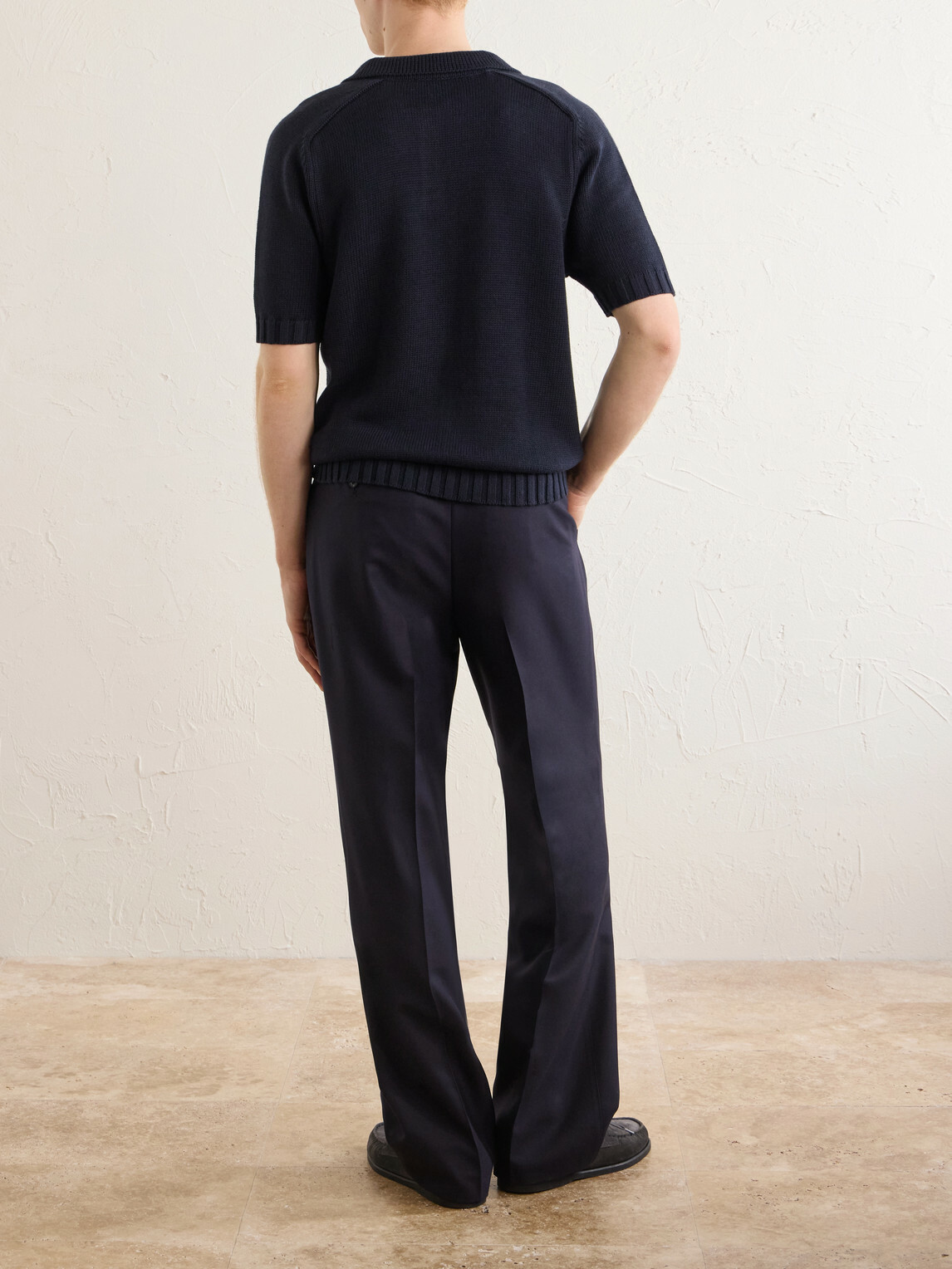 De Petrillo - Knitted Cotton Polo Shirt - Blue