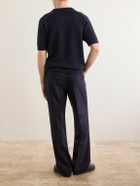 De Petrillo - Knitted Cotton Polo Shirt - Blue