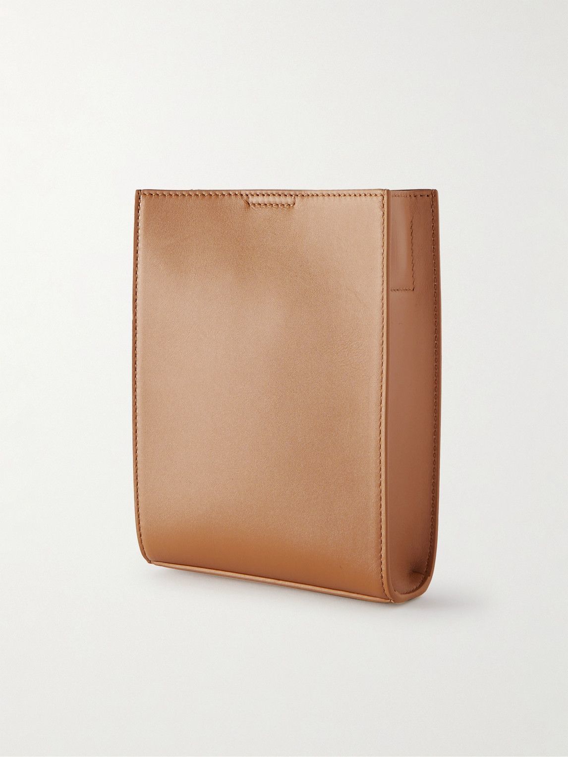 【関税＆送料込み】Jil Sander 'Messenger' Brown Leather Cro JIL SANDER Crinkled glossed-leather loafers | NET-A-PORTER