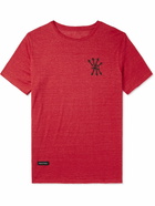 DISTRICT VISION - Logo-Print Hemp Running T-Shirt - Red