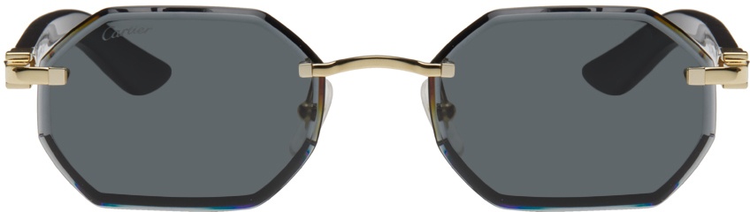 black and gold signature c de cartier sunglasses