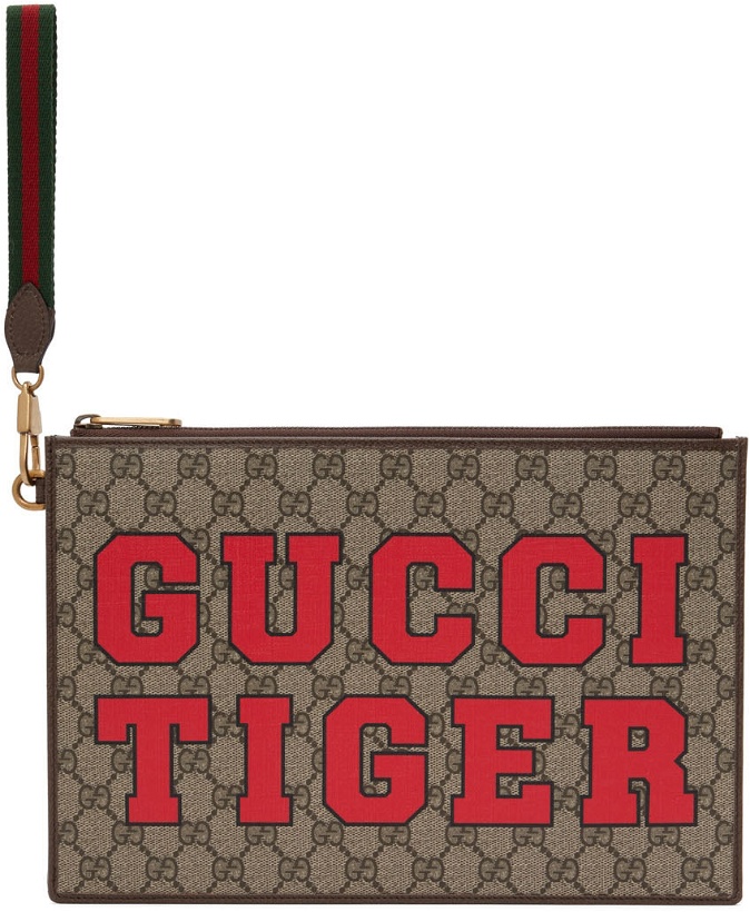 Photo: Gucci Brown Tiger GG Document Holder