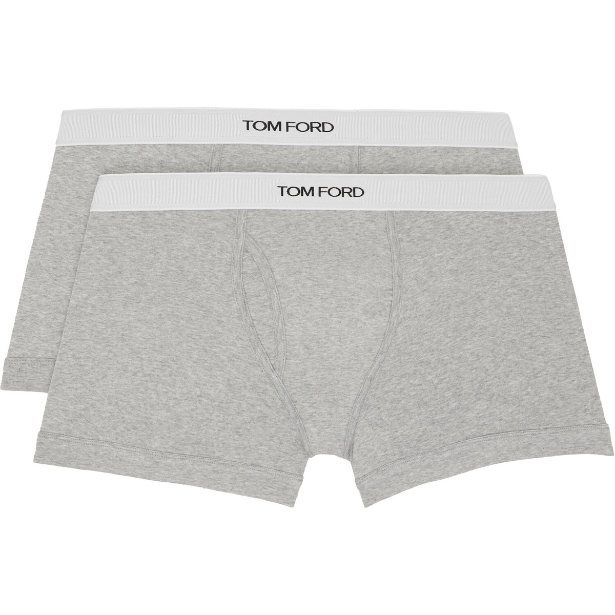 TOM FORD Two-Pack Gray Cotton Boxer Briefs