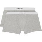 TOM FORD Two-Pack Gray Cotton Boxer Briefs
