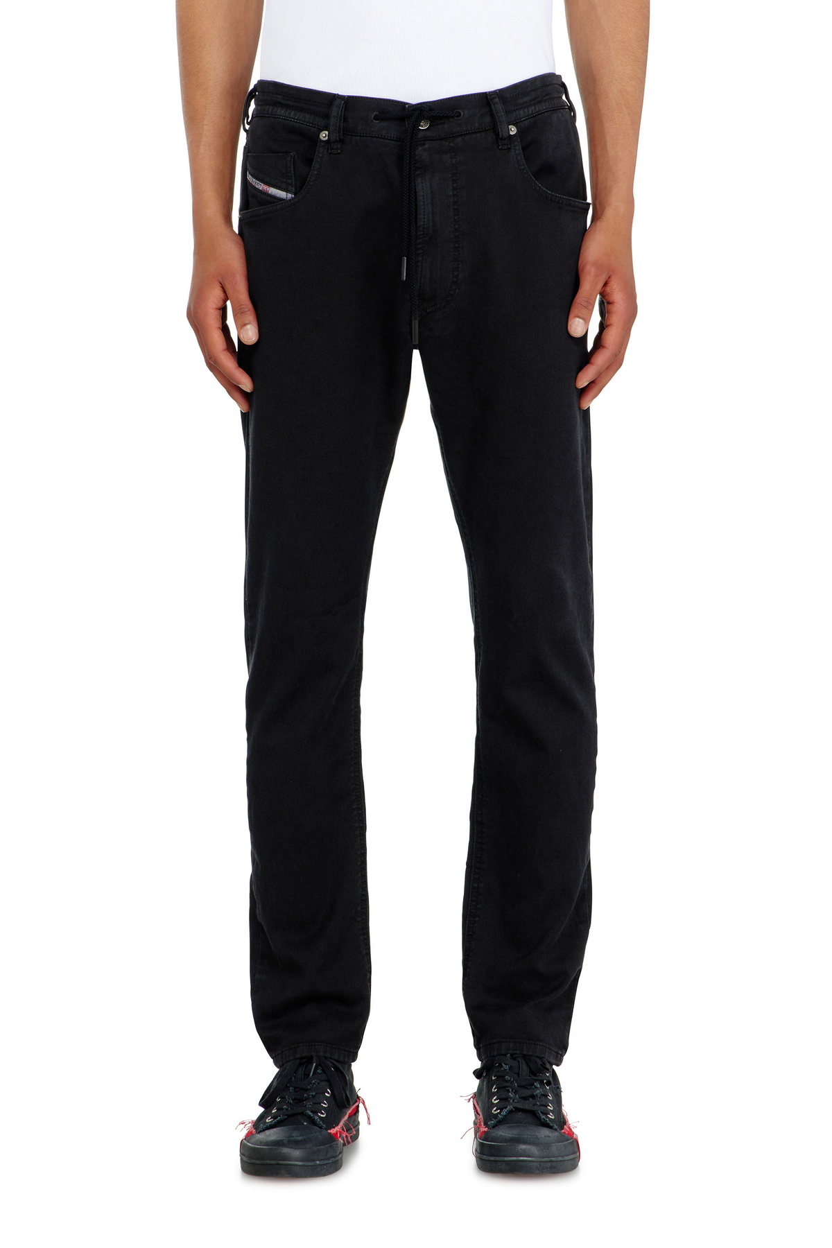 Diesel Regular Regular Waist 2032 D-Krooley Joggjeans, Black/Dark grey, Zip fly