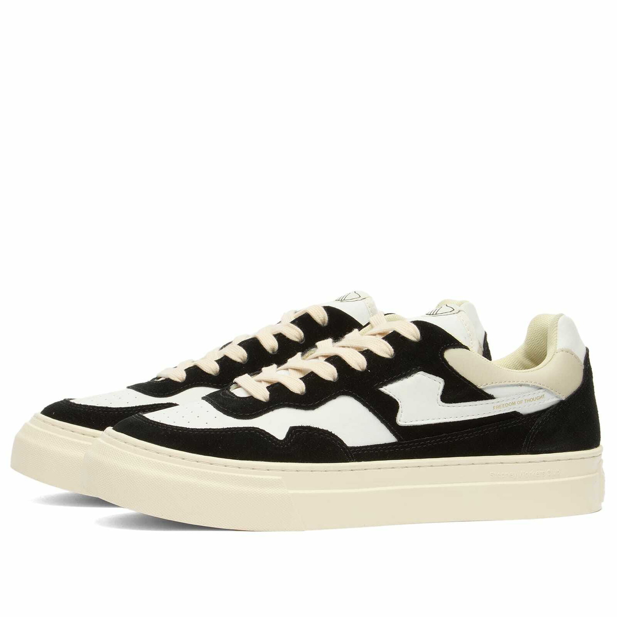 Stepney Workers Club Men's Pearl S-Strike Suede Leather Sneaker in Black White