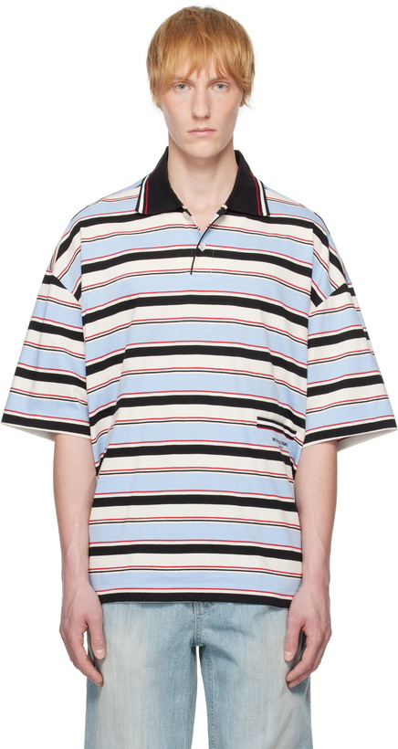 Photo: WOOYOUNGMI Blue Stripe Polo