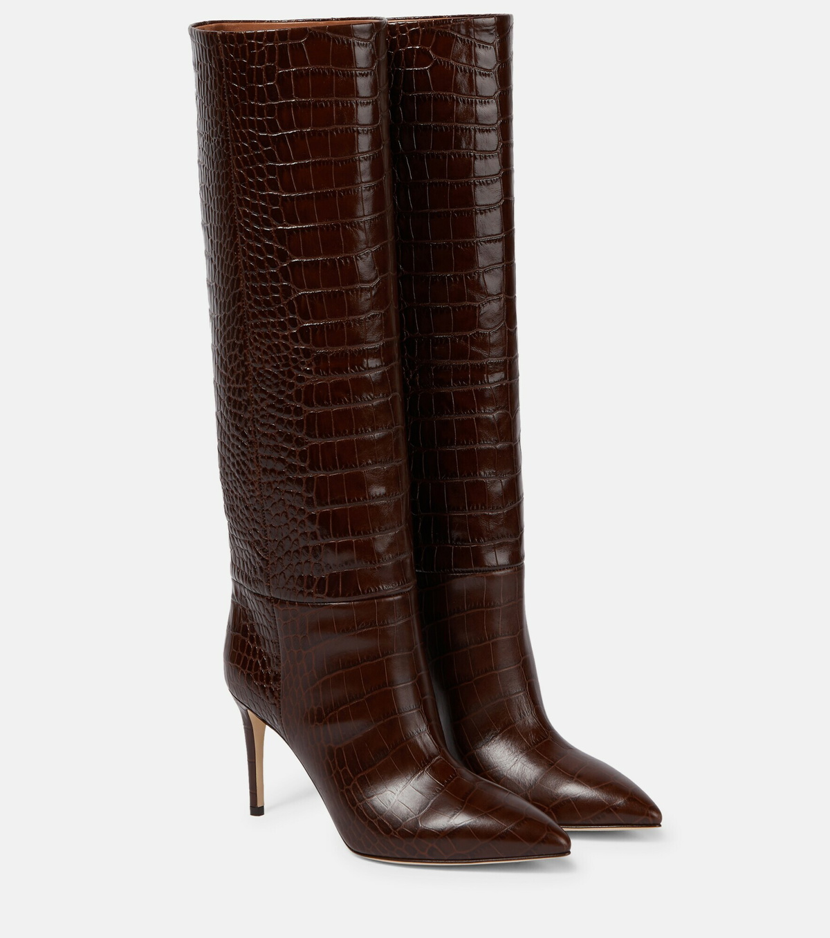 Paris Texas - Croc-effect leather knee-high boots Paris Texas