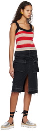 SUNNEI Off-White & Red Striped Tank Top