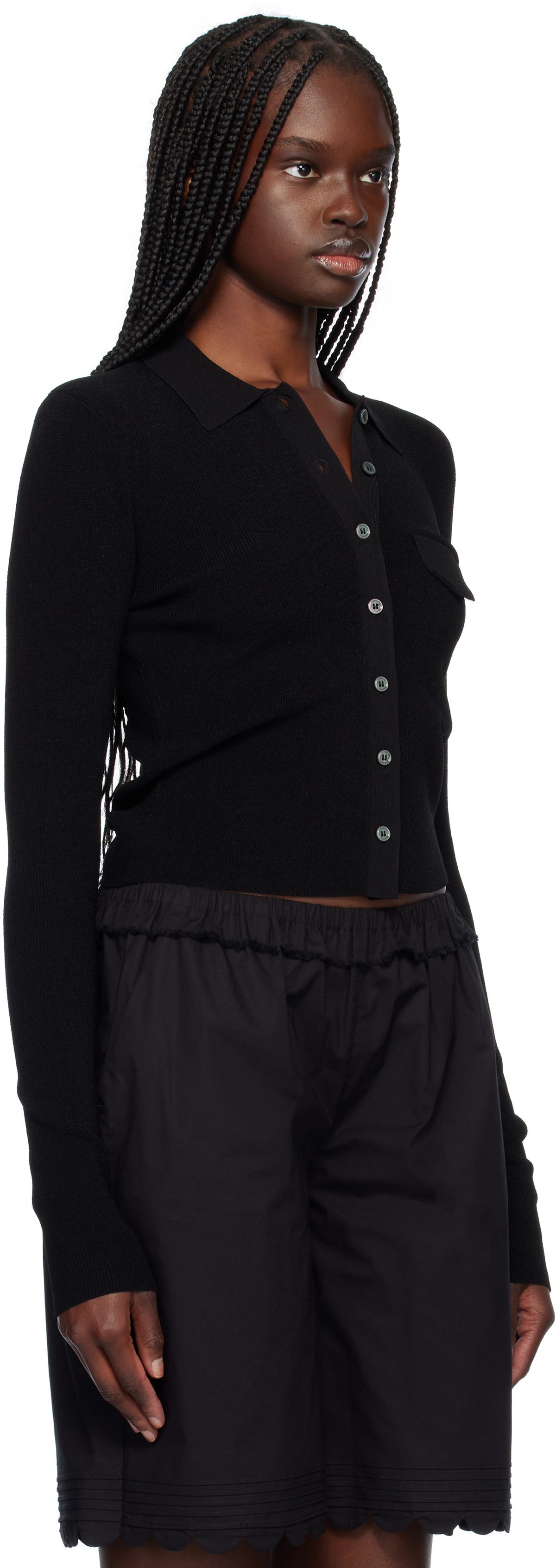 The Garment Black Madison Tight Polo Cardigan