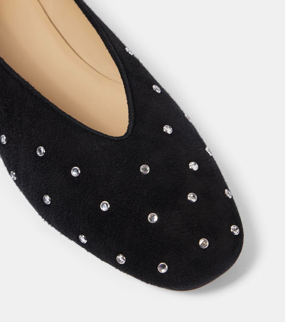 Le Monde Béryl Regency crystal-embellished suede mules