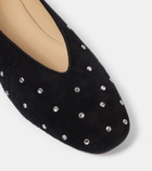 Le Monde Béryl Regency crystal-embellished suede mules