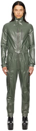 Rick Owens Green Bauhaus Denim Flightsuit