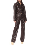 Bottega Veneta - High-rise leather pants