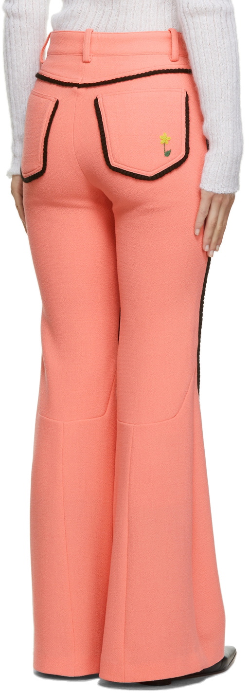 Cormio Pink Bianca Contrast Flare Trousers