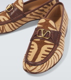Valentino Garavani VLogo zebra-print calf hair loafers