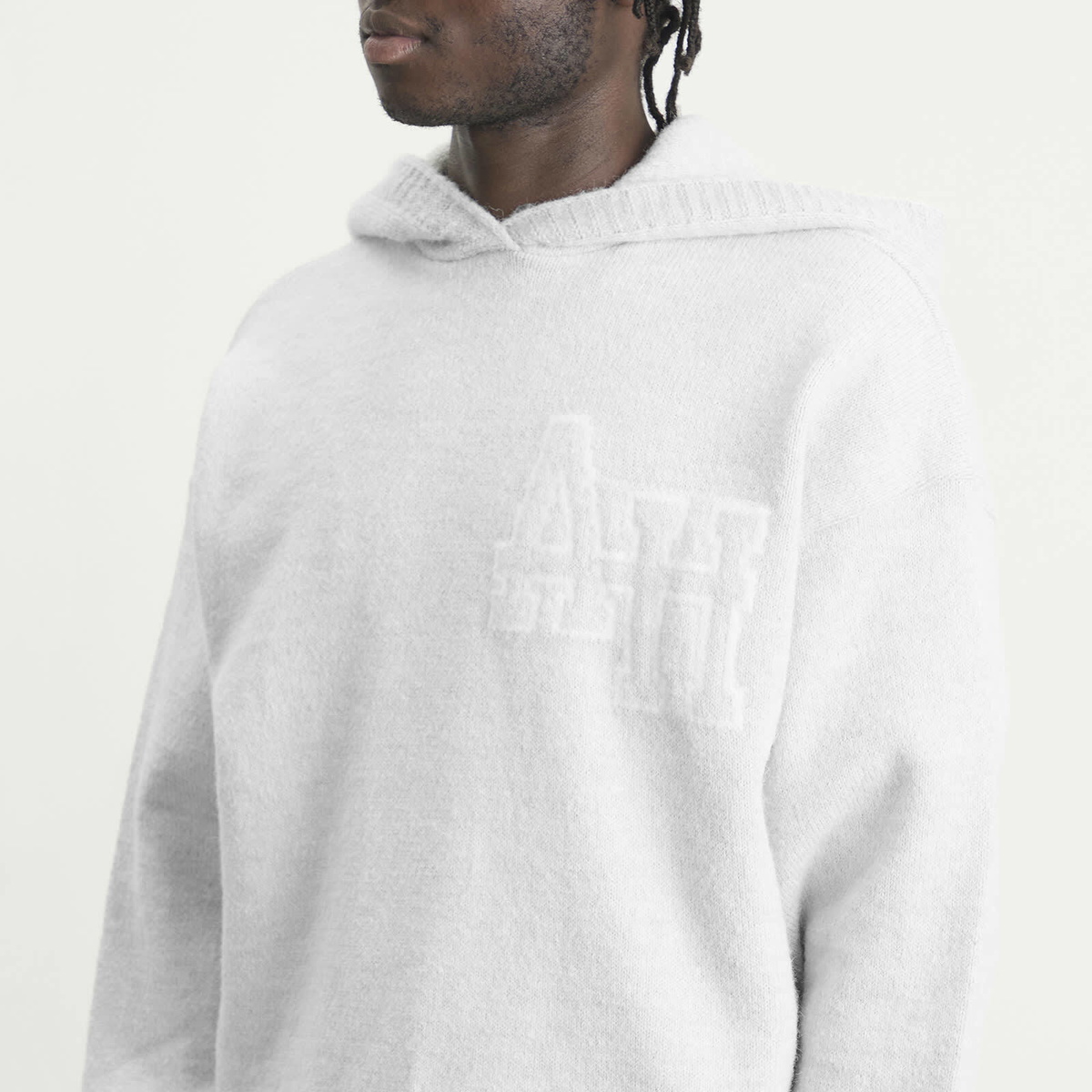 ANNIE HOOD Men's Knit Hoodie in Grey