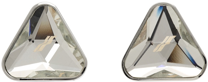 Photo: We11done Silver Crystal Triangle Shape Cut Earrings