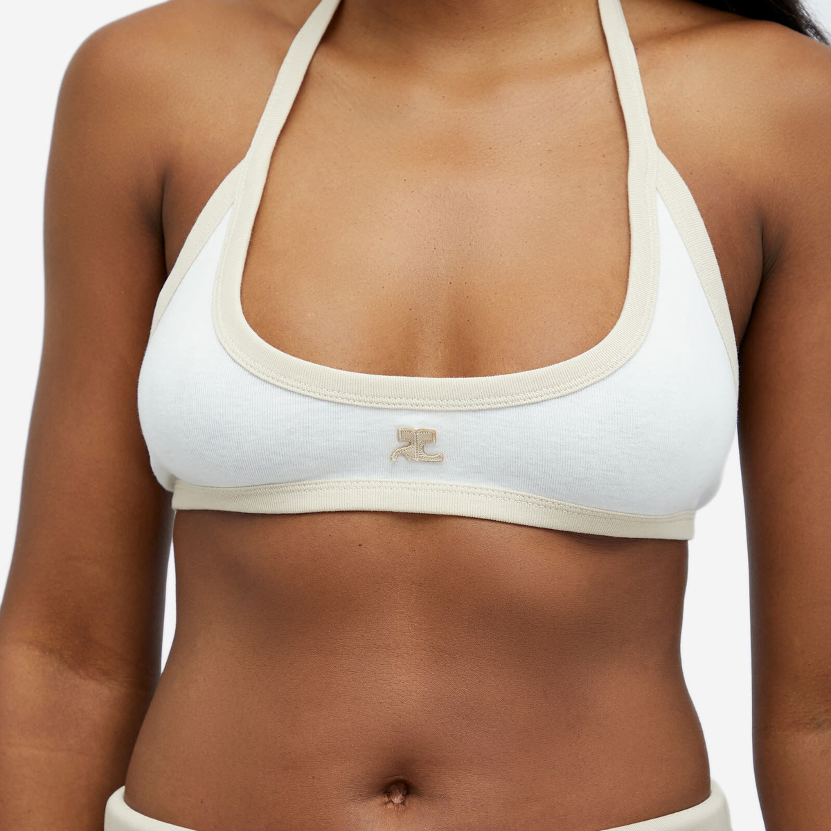 Courrèges Women's Buckle Contrast Bra in White Heritage/Limestone