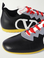 Valentino Garavani - Chromathon Logo-Print Perforated-Leather Sneakers - Black