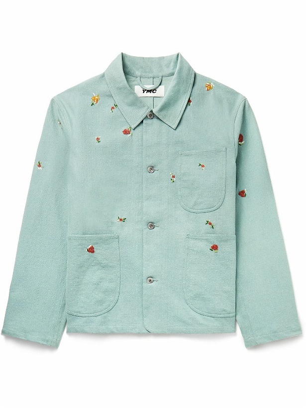 Photo: YMC - Labour Embroidered Cotton-Twill Chore Jacket - Blue