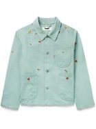 YMC - Labour Embroidered Cotton-Twill Chore Jacket - Blue