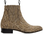 TOM FORD Beige Leopard Chelsea Boots
