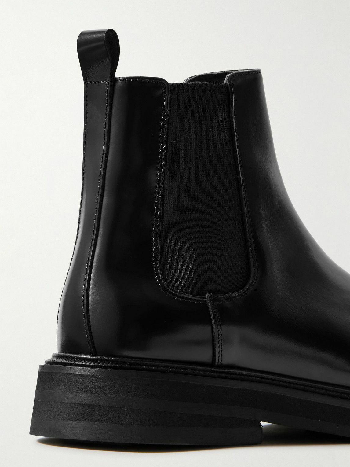 VINNY's - Officer Glossed-Leather Chelsea Boots - Black